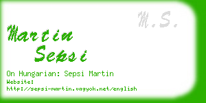martin sepsi business card